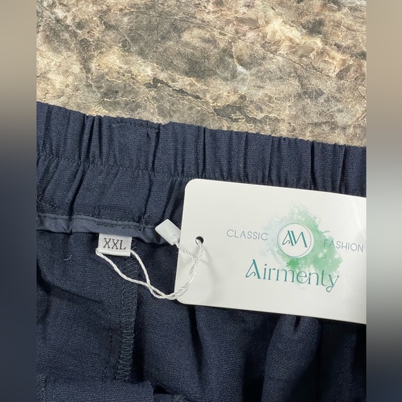 Airmenty women’s 2XL Navy Blue Trouser Pants Elastic Waist Drawstring - Picture 5 of 5